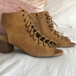 Tan lace up heels